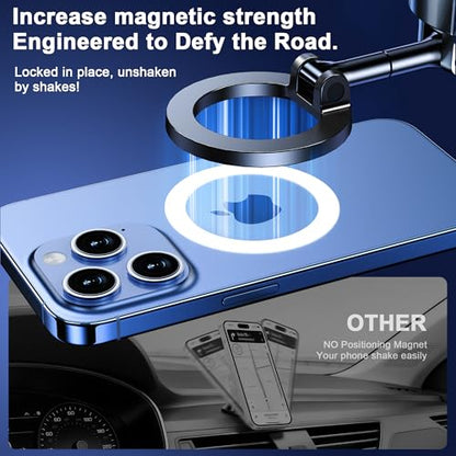 Qifutan for MagSafe Car Phone Holder Mount Phone Mount for Car Windshield Dashboard Air Vent Universal Hands Free Automobile Cell Phone Holder Fit for iPhone Smartphone Camera Mounts - style: Dash-E