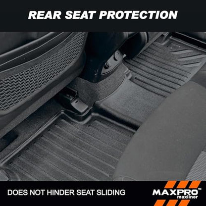 Premium MAXPRO All Weather Floor Mats for Toyota Tundra 2022-2026 CrewMax & Double Cab | Custom Fit TPE Floor Liners 1st & 2nd Row Full Set | Waterproof Heavy Duty Car Mats Automotive Accessories - size: 2022-2026 Tundra 1st & 2nd Row