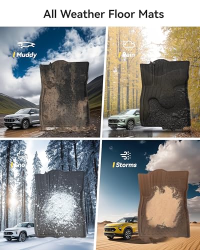 3W Floor Mats for Chevrolet Trailblazer 2021-2025 2026 (AWD Only) ，TPE All Weather Floor Liners Custom Fit Chevy Trailblazer Accessories 1st and 2nd Row Durable Black - size: Chevy Trailblazer 2021-2026 Floor Mats