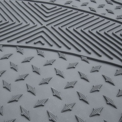 FH Group FH-V11307R010 Semi Custom Trimmable Vinyl Rear Floor Mat Gray for Sedan, SUV and Van