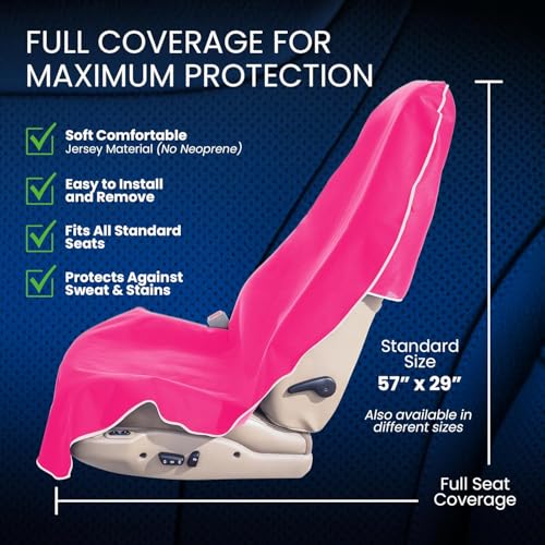 Dri Seats Waterproof Car Seat Cover – Premium Sweat Towel with Slip Resistant Backing for Front Seats in Cars, Trucks, SUVs – Universal Seat Covers & Liner, Easy Install (Fuchsia, Large) - color: Fuchsia, size: Large