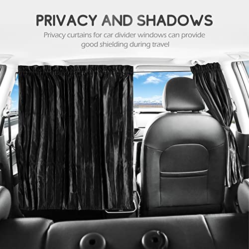 ZATOOTO Car Curtains - Divider Privacy Window Sun Shade - Side Windshield Magnetic Sunshades Covers - Travel Removable Simple - color: Black Faux Silk Louvered–Divider 1PC