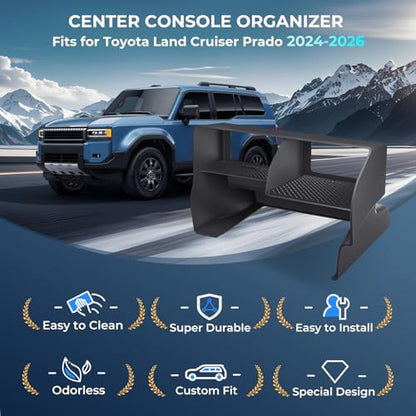 Center Console Organizer for Toyota Land Cruiser Prado 250 2026 2025 2024, Interior Accessories Storage Box Insert Tray for 2024-2026 Land Cruiser, Black - style: 5) Fits for Toyota Land Cruiser 2024-2026,B