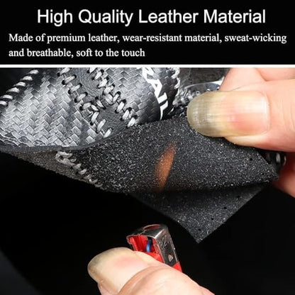 XITER with Murano Logo for Genuine Leather Gear Shift Knob Cover Car Protect Accessories Case for Nissan Murano 2015-2024(Black Stitches) - color: Black Stitches