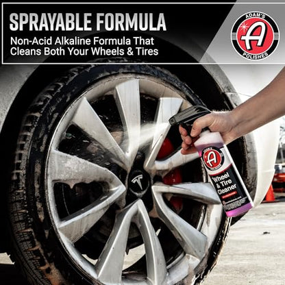 Adam's Polishes Wheel & Tire Cleaner Combo - Professional All In One Tire, Wheel, Rim, Barrel, Rubber, Well Cleaning Spray for Car Washing & Auto Detailing - Safe On Most Rim Finishes - size: Wheel & Tire Cleaning kit