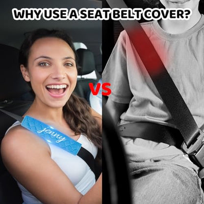 Personalized Seat Belt Cover Pads 3PCS Soft Customized Text Auto Seat Belt Strap Shoulder, More Comfortable Driving, Suitable for Car Seat Belt, Backpack, Shoulder Bag - color: 3PCS