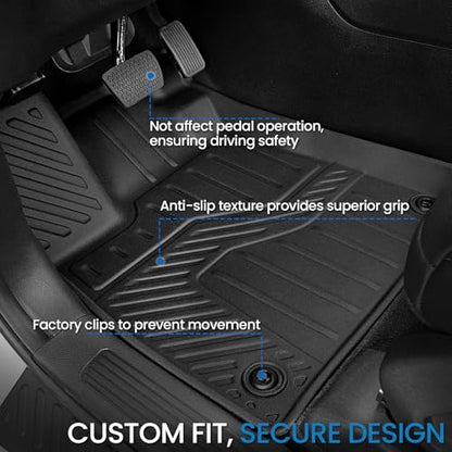 Floor Mats Cargo Mat for Honda Pilot 2026 2025 2024 2023, All Weather TPE Cargo Liner Trunk Mat with Backrest Mat Door Sill Protectors Car Accessories for Pilot (Floor Mats Set) - style: Floor Mats Set