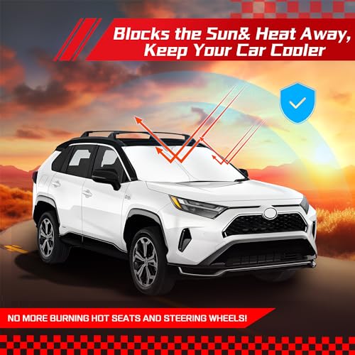 ARISMOTOR Windshield Sun Shade for Toyota RAV4 2019-2025 2026, Custom Fit Foldable Front Window Sunshade Sun Visor Protector, Block UV Rays Keep Your Car Cooler - size: for Toyota RAV4 2019-2026