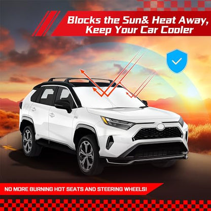 ARISMOTOR Windshield Sun Shade for Toyota RAV4 2019-2025 2026, Custom Fit Foldable Front Window Sunshade Sun Visor Protector, Block UV Rays Keep Your Car Cooler - size: for Toyota RAV4 2019-2026