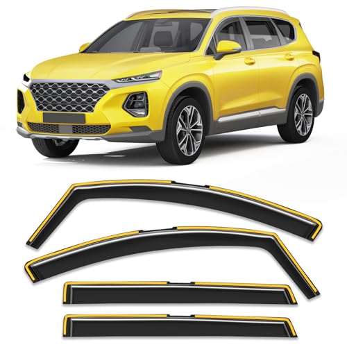 in-Channel Window Rain Guard for Fit for Hyundai Santa Fe 5 Seats 2019-2023(Not for XL 7-Seats) Rain Guards Window Visors Low Profile Vent Visor Window Deflectors Vent Shades Car Accessories - size: 2019-2023 Hyundai Santa Fe 5 Seats