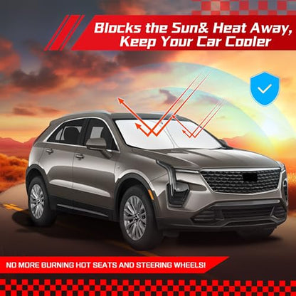 ARISMOTOR Windshield Sun Shade for Cadillac XT4 2019-2025, Custom Fit Foldable Front Window Sunshade Sun Visor Protector, Block UV Rays Keep Your Car Cooler - size: for Cadillac XT4 2019-2025