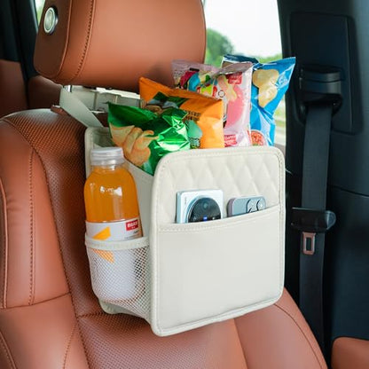 FrgKbTm 2Pack Car Seat Back Hanging Bag Car Document Holder Multi-Pocket Bottle Bag Storage Box Organizer Travel Tidy Pouch Pocket Kids Beige - color: Beige C x2