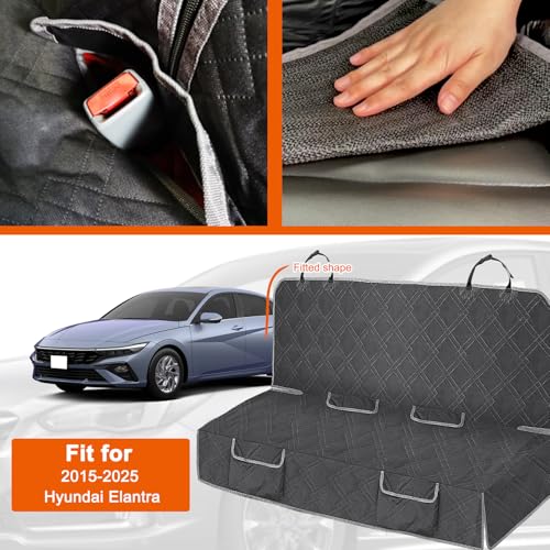 Dog Car Seat Cover Compatible with Hyundai Elantra 2015-2025, Waterproof Pet Bench Seat Cover for Back Seat, 600D Heavy Duty Scratch Proof Nonslip Truck Seat Covers for Dogs - size: 2015-2025 Elantra