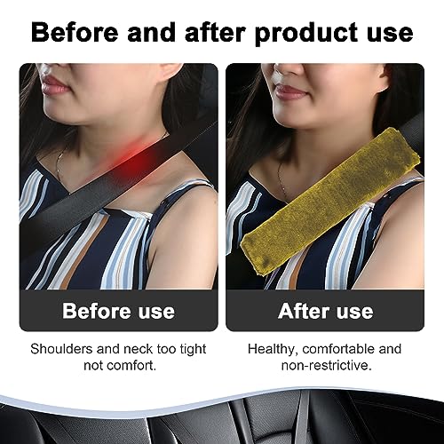 Ziciner 2 Packs Car Seatbelt Covers Shoulder Pad, Universal Soft Faux Sheepskin Shoulder Cover for Comfortable Driving, Fluffy Seat Belt Protector Help to Protect Your Neck and Shoulder (Light Green) - color: Light Green