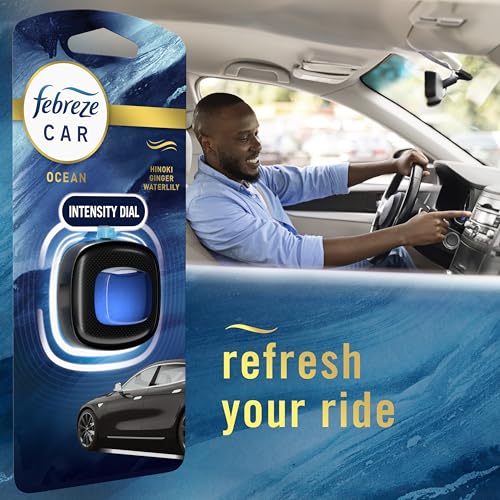 Febreze Car Ocean Scent Air Freshener Vent Clip, .07 oz. Car Vent Clip, 2 Count - size: 2 Count (Pack of 1)