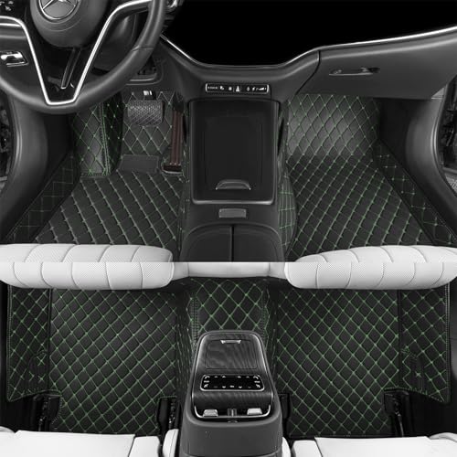 Luxury car Floor mats are for 99% of Vehicle Models,All Weather car Floor mats Provide Comprehensive Protection for Vehicles,Floor mats for car Personalized Customization! (Black Green) - color: Black green