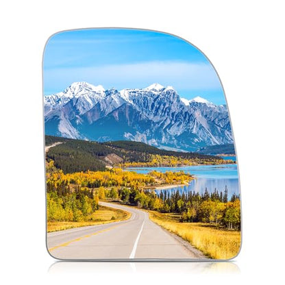 BDFHYK Mirror Glass Replacement Compatible With Ford Excursion 2000-2005, E-Series 02-14, F-250/350/450/550 Super Duty 99-07, Side View Exterior Mirror Glass (Right Upper Side) - size: Right Passenger Side, style: 2002-2014 E-Series