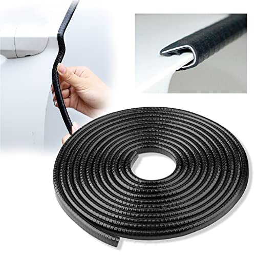 Car Door Edge Guards Black, 16Ft Rubber Seal Protector U Shape Edge Trim Car Door Edge Protection Fit for Most Car - size: 16Ft(Black )