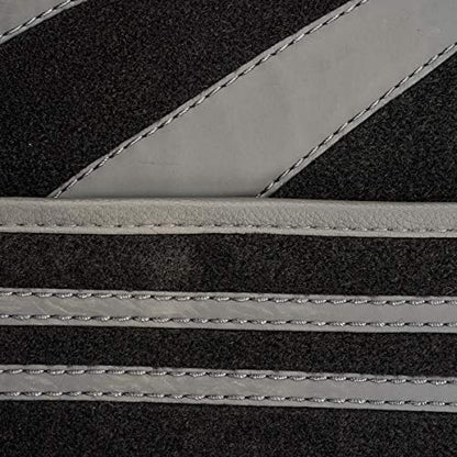 CAR PASS Carpet Car Floor Mats, Edge Leather Waterproof Car Mats with Double Stitch Line and Anti-Slip Backing Design, Fit 95% Automotive,SUVS,Sedan,Vans (Black and Gray) - color: Black and Gray