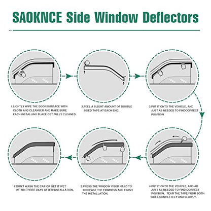 4 Pieces Tape-on Extra Durable Rain Guards Fit for 2025 2026 Toyota 4Runner,Window Deflectors,Window Visors (Smoke Black)