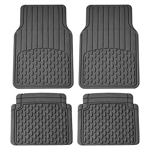 FH Group Automotive Floor Mats - Heavy-Duty Rubber Floor Mats for Cars, Universal Fit Full Set, ClimaProof Floor Mats, Trimmable Floor Mats For Most Sedan, SUV, Truck Floor Mats Gray - color: GRAY