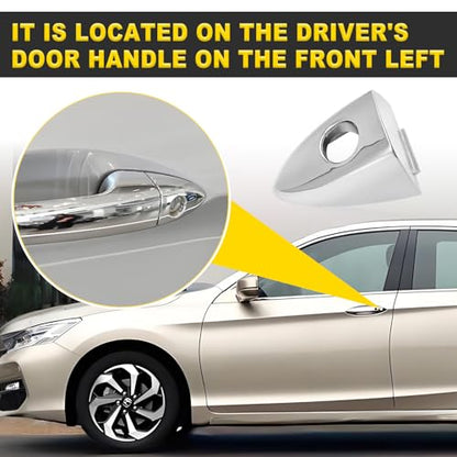 Front Left Driver Side Door Handle Lock Bezel Cap Key Hole Trim Compatible with H0nda Accord 2013-2017, Clarity 4 Door 2017-2018 etc, Door Handle Key Hole Bezel Cover Replaces OE# 72184T2AG21