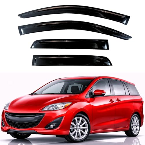 KPY Rain Guards Fit for 2005-2018 Mazda 5, Out-Channel Window Visors Vent Wind Deflectors 4PC, Car Accessories for 05-18 Mazda 5 - size: 2005-2018 Mazda 5