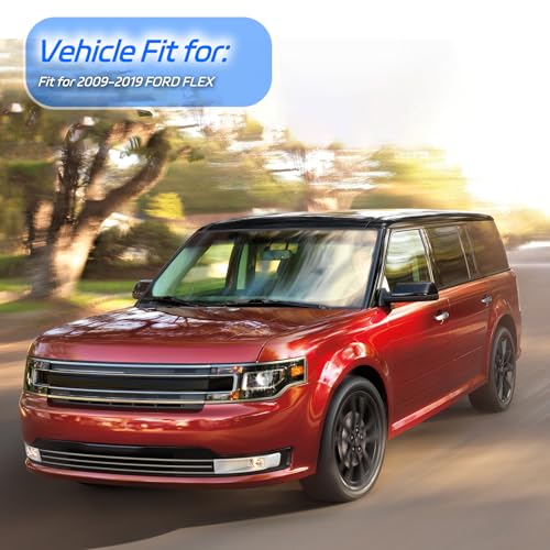 Window Visors Rain Guards Fit for 2009-2019 Ford Flex, Outside Mount Wind Deflector Shade, Tape-on Smoke Tinted Vent Visor Shields, 2010 2011 2012 2013 2014 2015 2016 2017 2018 - size: For 2009-2019 Flex