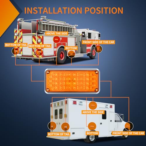 Nilight 2PCS 42LED Amber Magnetic Strobe Lights Portable Warning Hazard Light Surface Mount Waterproof 5 Patterns for 12V 24V Cars Trucks Van Off Road Vehicles ATV - color: 42LED Amber