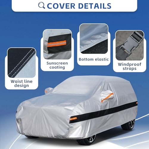 10 Layers SUV Car Cover Custom Fit for Mazda CX-5 CX5 CX-50 CX50 (2012-2024) Waterproof All Weather for Automobiles, Outdoor Full Cover Rain Sun UV Protection.Silver - size: Custom Fit for Mazda CX-50/CX-5