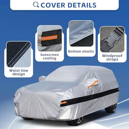 10 Layers SUV Car Cover Custom Fit for Mazda CX-5 CX5 CX-50 CX50 (2012-2024) Waterproof All Weather for Automobiles, Outdoor Full Cover Rain Sun UV Protection.Silver - size: Custom Fit for Mazda CX-50/CX-5