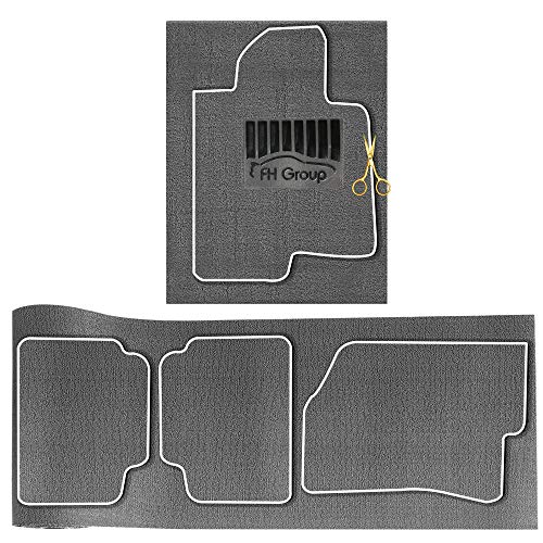 FH Group Car Floor Mats - DIY Ultra Waterproof Trimmable Non-Slip Vinyl Floor Mats, Solid Gray - color: SOLID GRAY