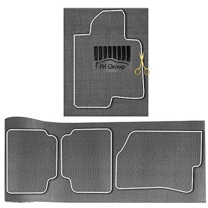 FH Group Car Floor Mats - DIY Ultra Waterproof Trimmable Non-Slip Vinyl Floor Mats, Solid Gray - color: SOLID GRAY
