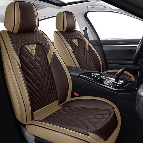 Car Seat Covers for Honda S2000 2000-2008, Full Coverage 360° Protection, Waterproof Nappa Leather, Anti-Slip & Lumbar Support Seat Covers Front Set (2 Seats,Beige-Brown) - color: Beige-Brown (2 seat), size: Honda S2000 2000-2008