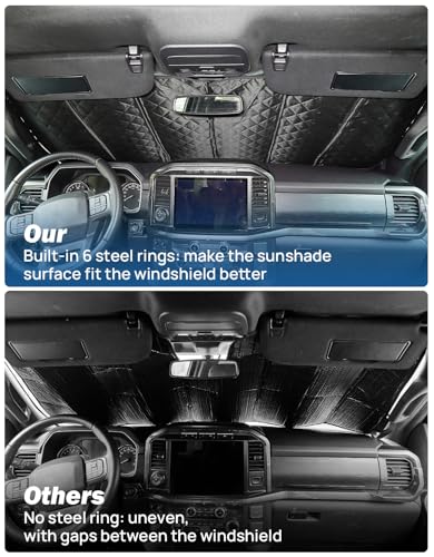 JOYTUTUS Windshield Sunshade, Fit for Ford 2015-2024 F150, Foldable Car Front Window Sun Shade, Car Sunshade Shield to Block Harmful UV Rays and Sun to Keep Your Vehicle Cool & Comfort