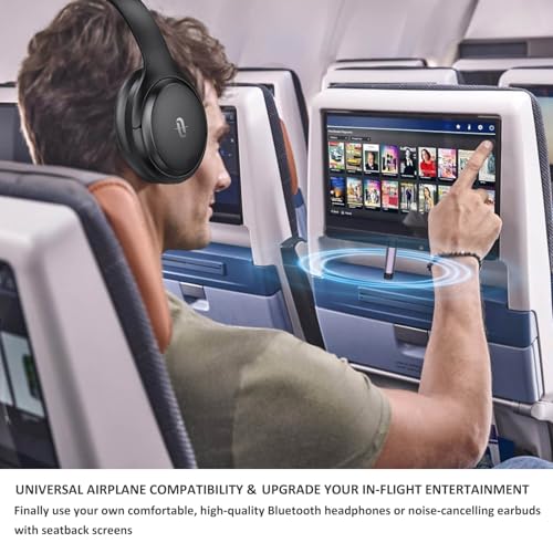 Bluetooth Transmitter with 3.5mm AUX Jack & Dual Link & APTX for TV/Airplane/Gym/ MP3, Wireless Audio Adapter Sender Converter for Travel Flight. Supports 2 Airpods/Bluetooth Headphones