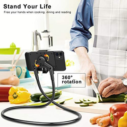 B-Land Cell Phone Holder, Universal Mobile Phone Stand, Lazy Bracket, DIY Flexible Mount Stand with Multiple Function (Black) - color: Black