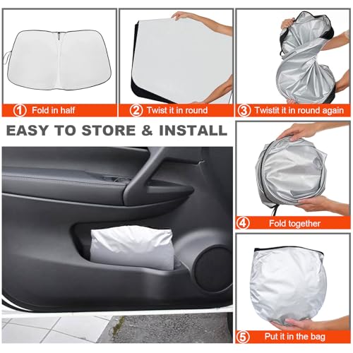 2026 Upgrade Front Windshield Sunshade fit for Nissan Rogue 2014-2020 Reflector Foldable Car Shade Automotive Windshield Sunshades for Nissan Rogue Windshield Sun Shade |Keeps Your Vehicle Cool| - size: Fit for Nissan Rogue 2014-2020