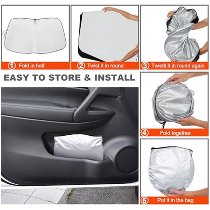 2026 Upgrade Front Windshield Sunshade fit for Nissan Rogue 2014-2020 Reflector Foldable Car Shade Automotive Windshield Sunshades for Nissan Rogue Windshield Sun Shade |Keeps Your Vehicle Cool| - size: Fit for Nissan Rogue 2014-2020