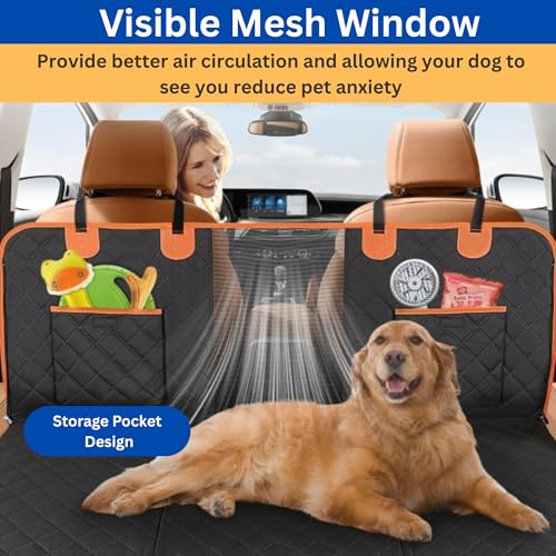 Dog Car Seat Cover – XL Hard Bottom Hammock, Waterproof & Scratch-Resistant, Supports 400 lbs – Heavy-Duty Pet Seat Protector for Cars, Trucks & SUVs – Oxford Fabric