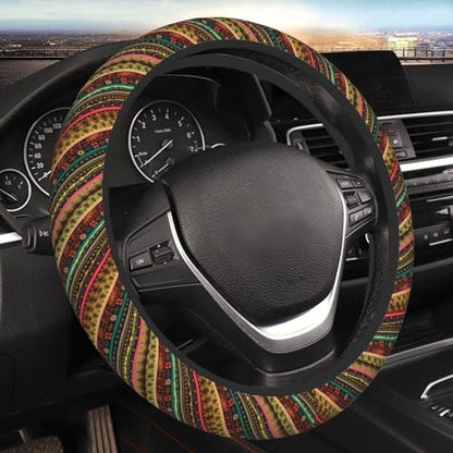 Boho Hippie Elastic Steering Wheel Cover Universal 15 Inch - color: 3