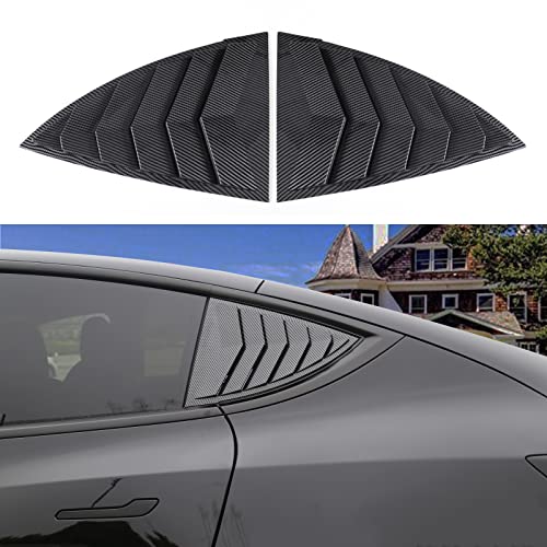 YHCDSEA for Model Y Side Window Louver Cover Sport Style for Tesla Model Y 2021 2022 2023 2024 2025 2026 Accessories (Glossy Carbon Fiber Pattern) - color: Glossy Carbon Fiber Pattern