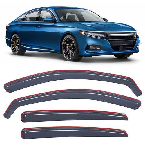 Nilight in Channel Window Visors for Honda Accord 2018 2019 2020 2021 2022, Wind Deflectors for Sun Rain & Ventilation, Light Smoky Blue, 4PCS - color: Honda Accord 2018-2022