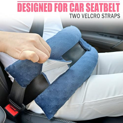 Hysterectomy Seatbelt Pillow Hysterectomy Recovery Must Haves Post Surgery Abdominal Pillows with Ice/Hot Pocket for Tummy Tuck C-Section Recovery Gifts Minky Dot Denim Blue - color: Minky Dot Denim Blue