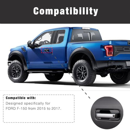 SEGADEN Chrome Plated Door Handle Cover Compatible with 2015-2017 Ford F-150 F150 (2 Doors No Passenger Keyhole No Smart Hole) XG7725