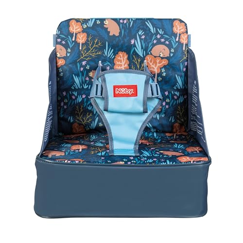 Nuby Easy Go Booster Seat - Travel Booster Seat for Babies and Toddlers with 3-Point Harness - 9+ Months - Bear Print - color: Multi Color