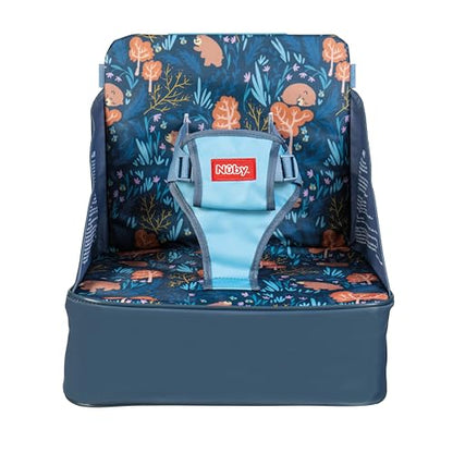 Nuby Easy Go Booster Seat - Travel Booster Seat for Babies and Toddlers with 3-Point Harness - 9+ Months - Bear Print - color: Multi Color