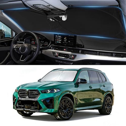 Sunshade for X5 Windshield Sun Shade for BMW X5 2019-2025 2026 Accessories Foldable Front Window Shield Cover Sun Visor Protector Block UV Rays - size: Fit BMW X5 2019-2025
