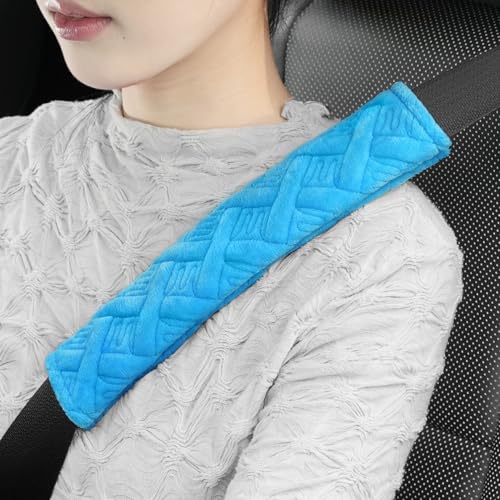 JUSTTOP 2-Pack Universal Car Seat Belt Pads Cover for A More Comfortable Driving, Seat Belt Shoulder Strap Covers Harness Pad for Car Interior Accessories(Blue) - color: blue