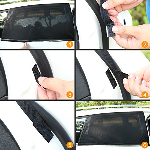 2Pack Large Car Window Screen Mesh 41" to 53", for Large SUV, Pickup, Truck, Minivan, Window Sun Shade for Car Camping Overnight Sleeping - size: L(41-53")
